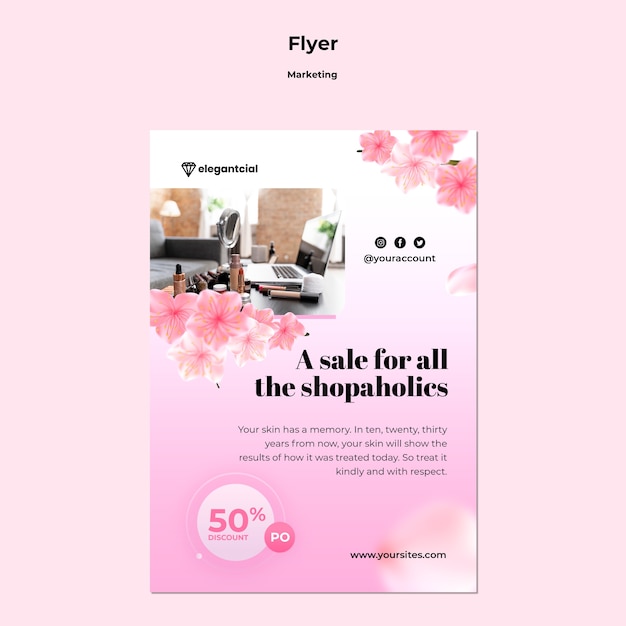 Free PSD business marketing vertical flyer template