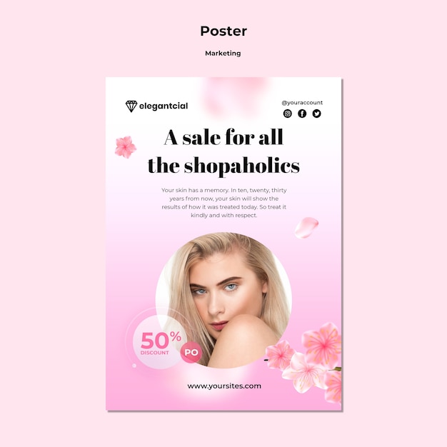 Free PSD business marketing vertical poster template