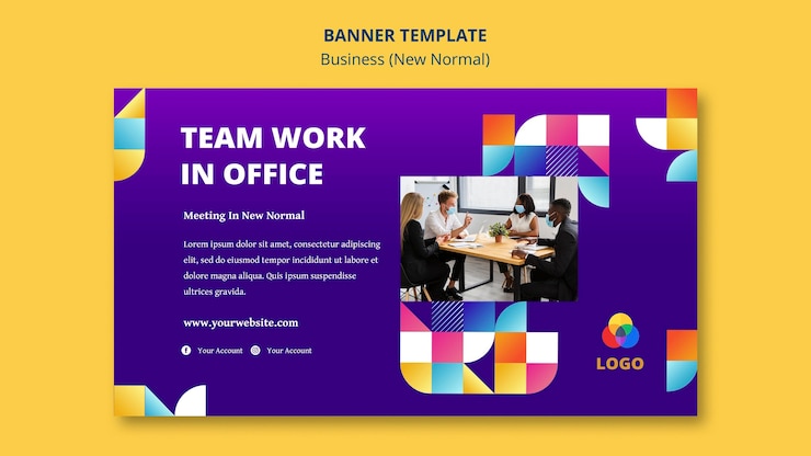 Free PSD business new normal banner design