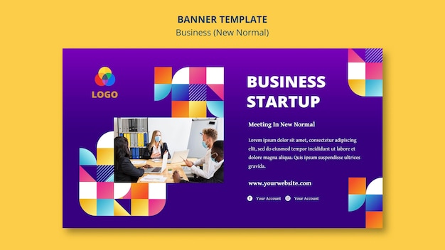 Free PSD business new normal banner