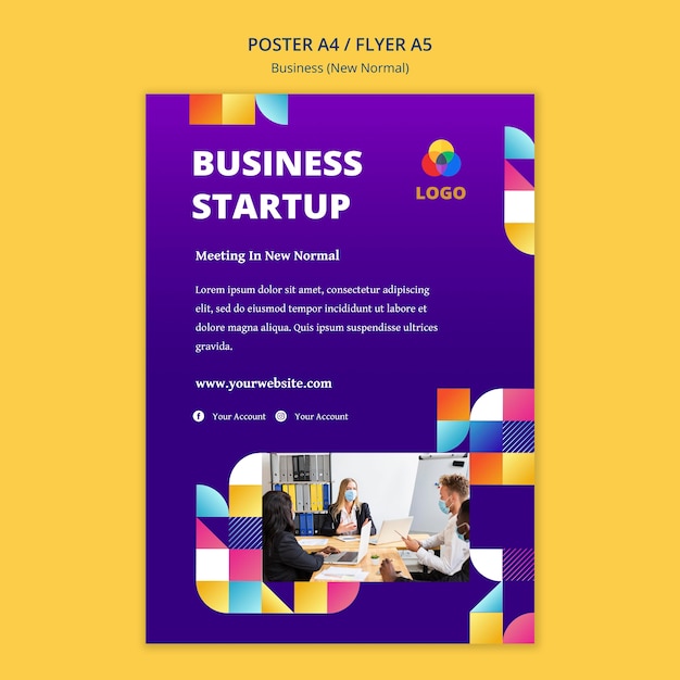 Free PSD business new normal poster concept