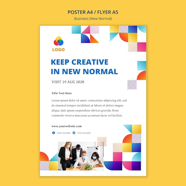 PSD gratuito business nuovo stile poster normale