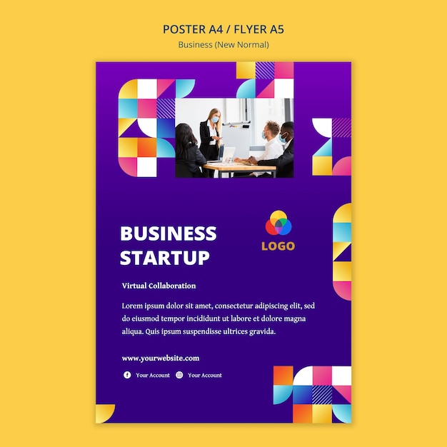 Free PSD business new normal poster theme