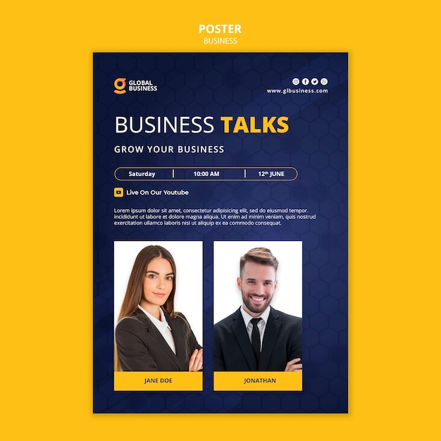 Business poster design template
