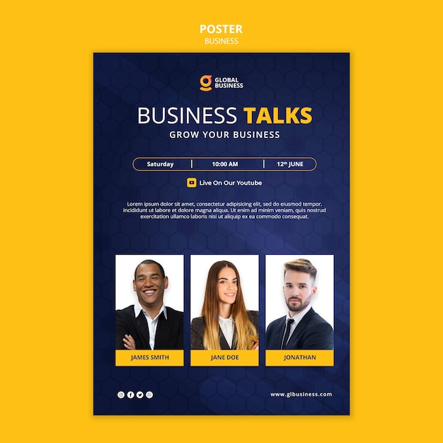 Free PSD business poster design template