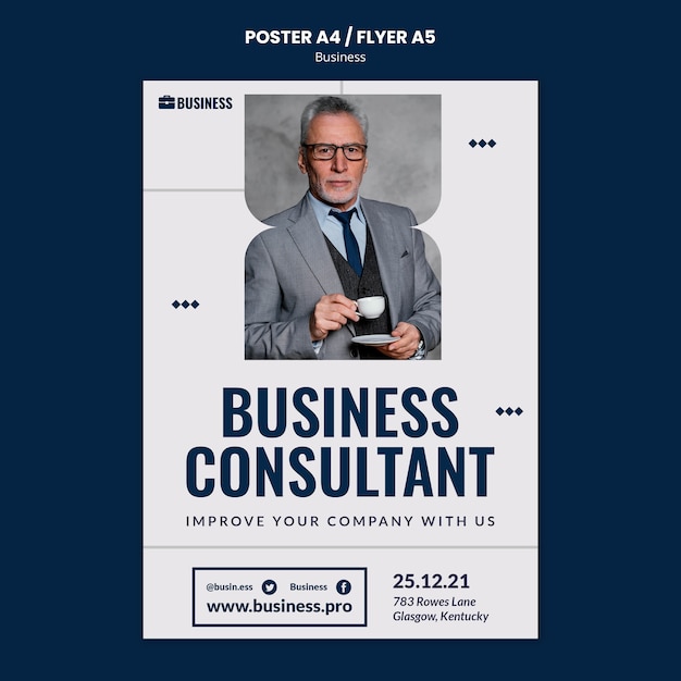 Free PSD business poster and flyer template design