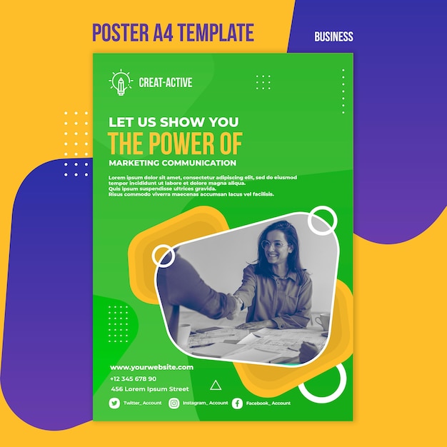 Free PSD business print template with photo