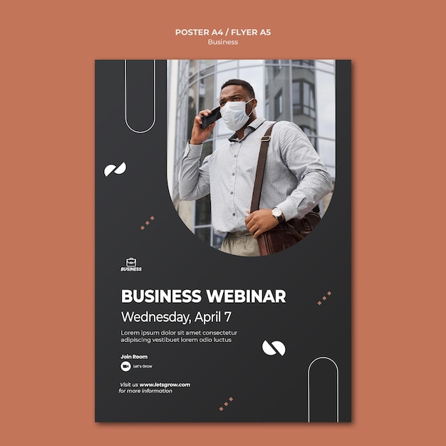 Free PSD business print template with photo