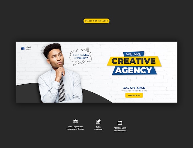 無料PSD ビジネスプロモーションとクリエイティブなfacebookカバーテンプレート