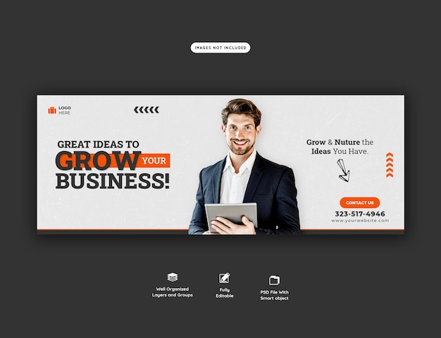 Business promotion and corporate facebook cover template