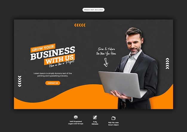 Business promotion and corporate web banner template