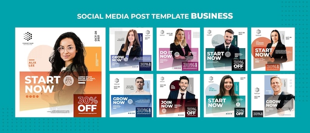 Business social media post template