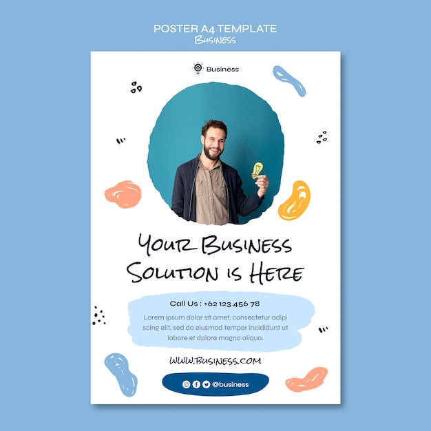 Free PSD business solution poster template