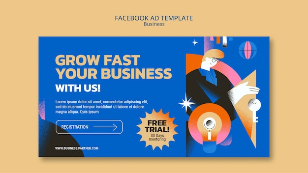 Free PSD business solutions facebook template