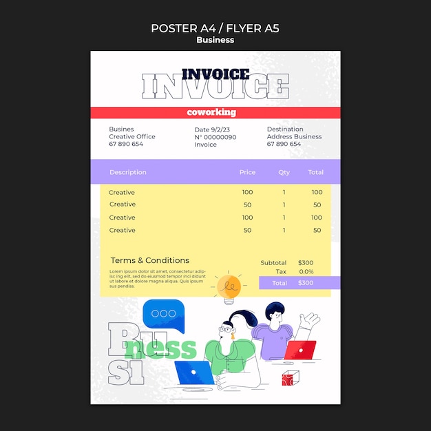 Free PSD business solutions invoice template