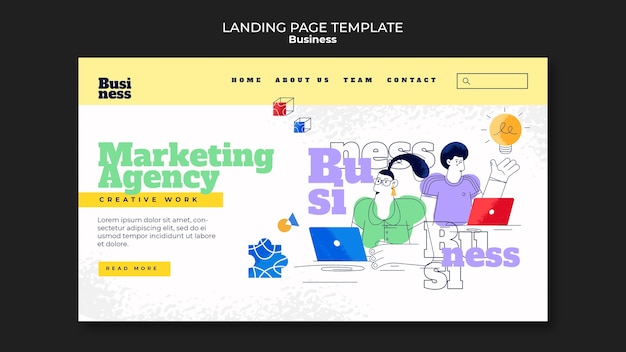 ビジネスソリューションのランディングページのテンプレート
