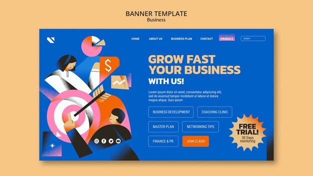 business solutions landing page template