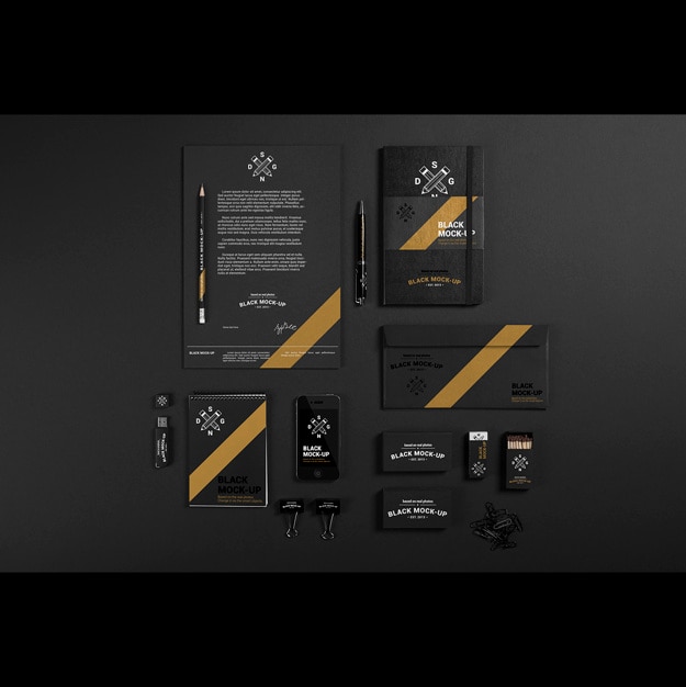 Free PSD business stationery mock up design