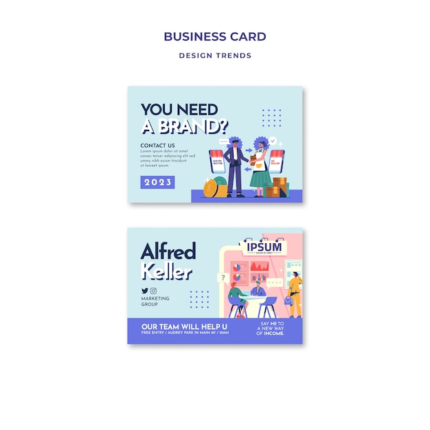 Free PSD business strategy business card template