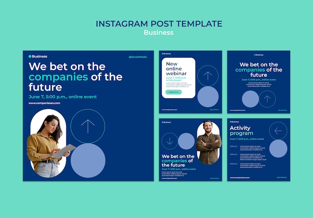 Free PSD business strategy instagram posts template