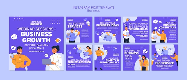 Business strategy  instagram posts template