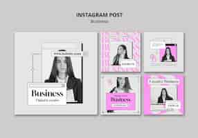 Free PSD business strategy  instagram posts template