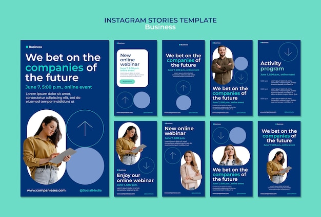 PSD gratuito modello di storie di instagram di strategia aziendale