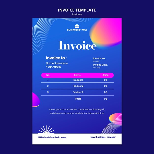 Free PSD business strategy invoice template