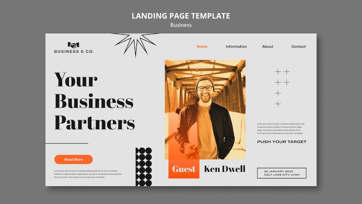 Free PSD business strategy landing page template