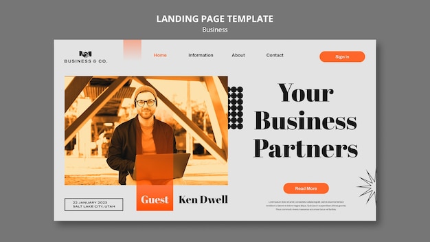 Free PSD business strategy landing page template