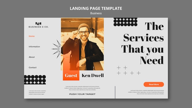 Free PSD business strategy landing page template