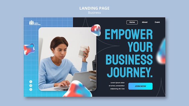 Free PSD business strategy landing page template