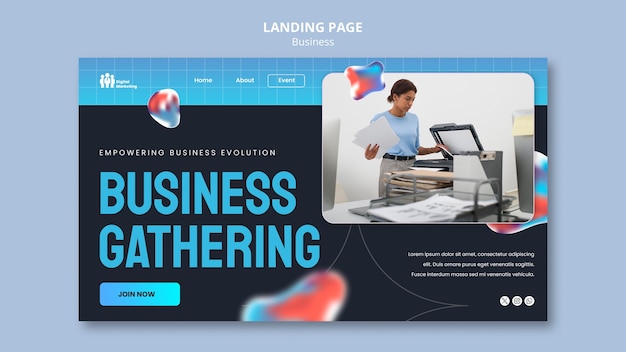 Free PSD business strategy landing page template