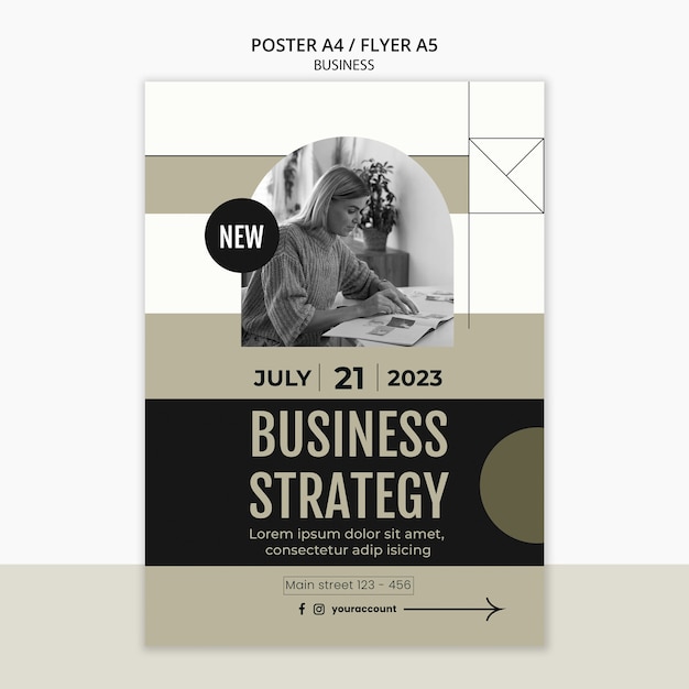 Business Strategy Poster Template – Free PSD Download
