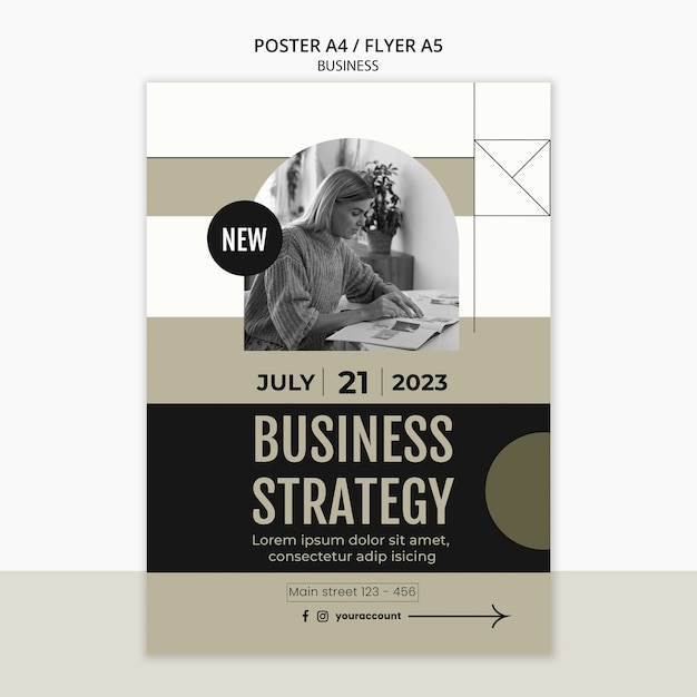 Free PSD business strategy poster template