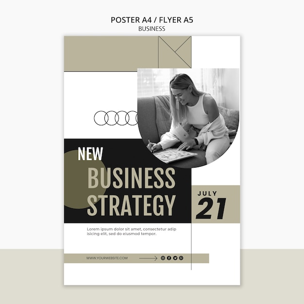 Free PSD business strategy poster template