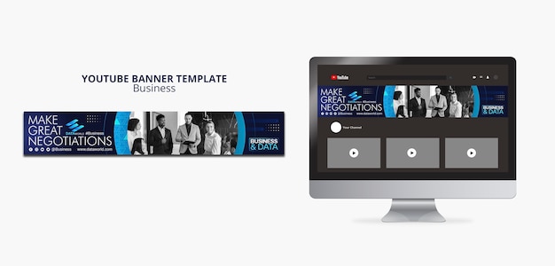 Free PSD business strategy youtube banner template