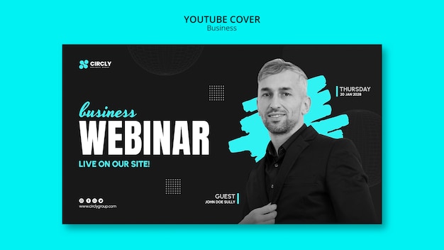 Free PSD business strategy youtube cover template