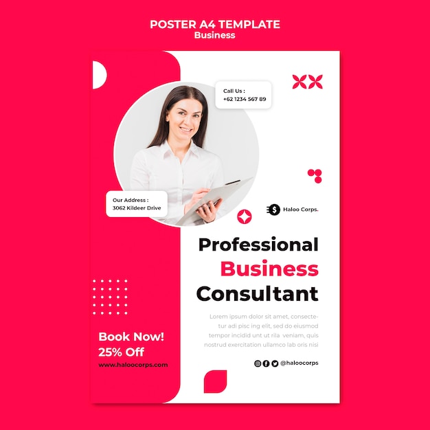 Business vertical print template