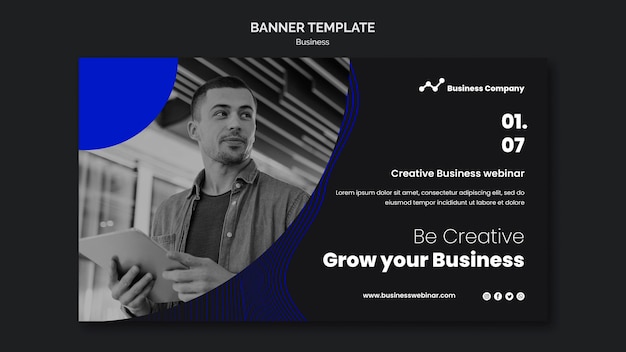 Business webinar banner template