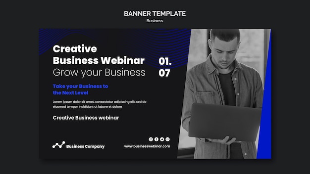 Modello di banner webinar aziendale Business