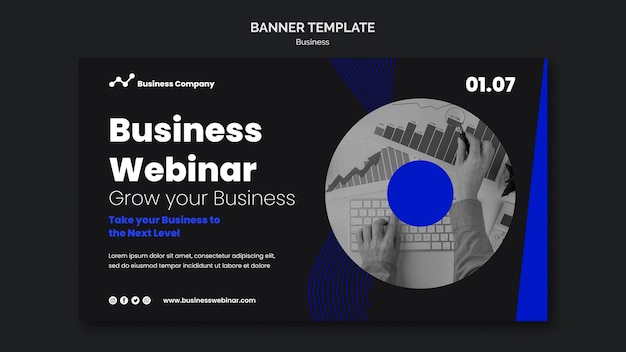 PSD gratuito modello di banner webinar aziendale business