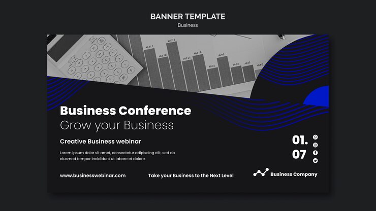 Free PSD business webinar banner template