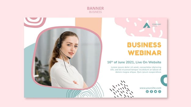 Modello di banner webinar aziendale Business