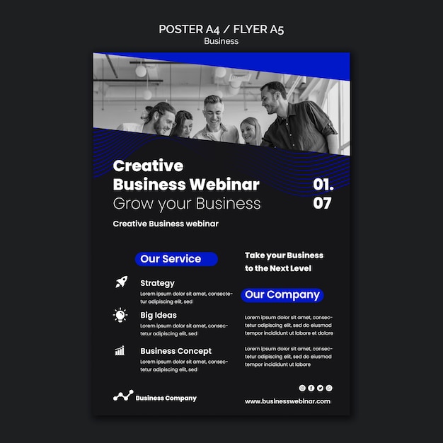 ビジネス ウェビナー印刷テンプレート