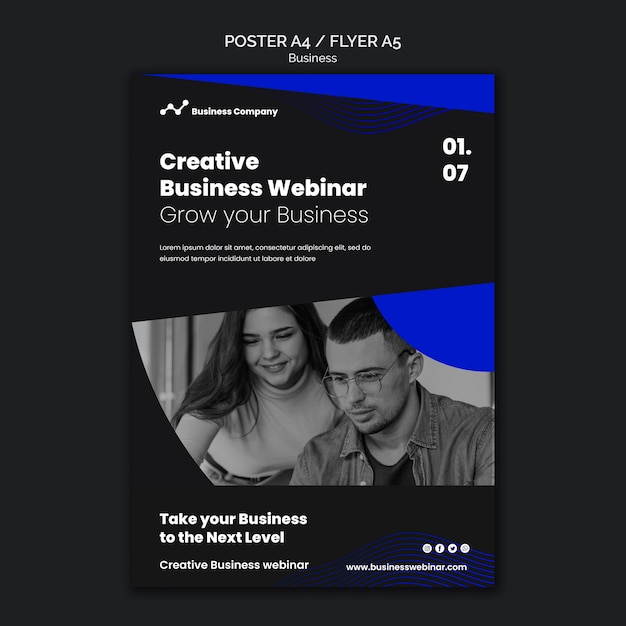 PSD gratuito modello di stampa webinar aziendale business