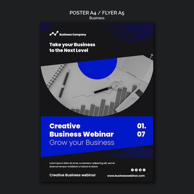 Business Webinar Print Template: Free PSD Download for PSD Templates