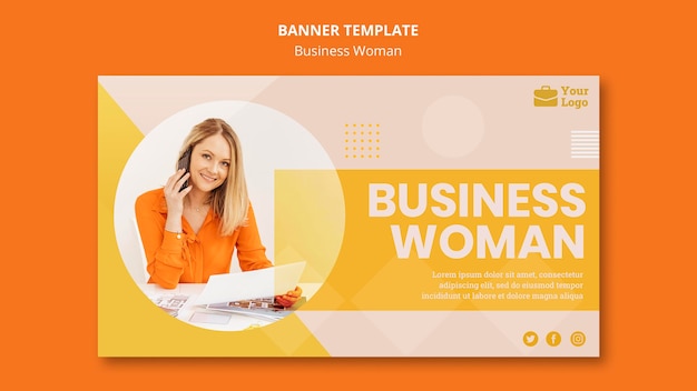 Business woman concept banner template