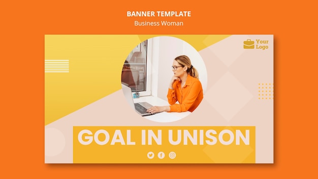 Business woman concept banner template