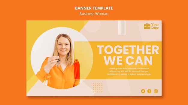 Business woman concept banner template